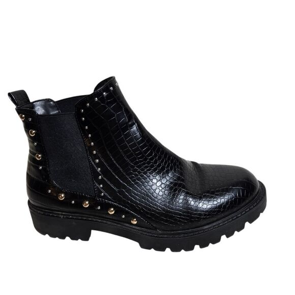 Charles by Charles David Faux Leather Reptile Studded Boots - Picture 1 of 8